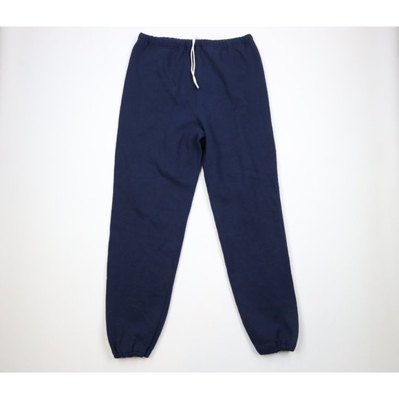 Vtg 90s Russell Athletic Mens 2XL XXL Faded Blank Sweatpants Joggers Blue USA